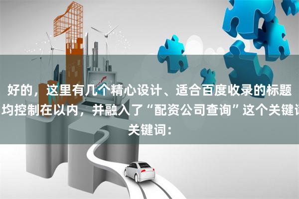 好的，这里有几个精心设计、适合百度收录的标题，均控制在以内，并融入了“配资公司查询”这个关键词：